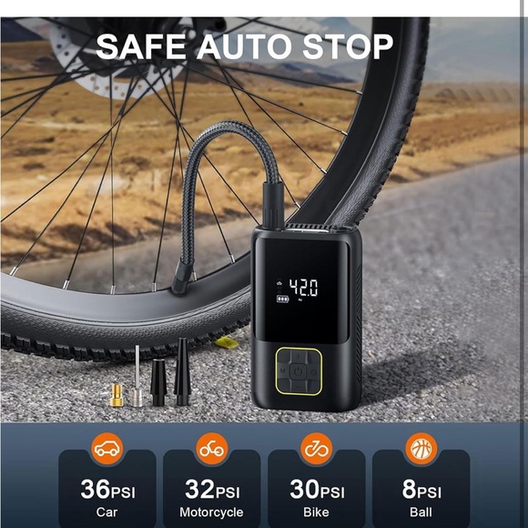 Tire Inflator Portable Air Compressor, 150 PSI Air Pump for Car Tires, One Click - Picture 6 of 8